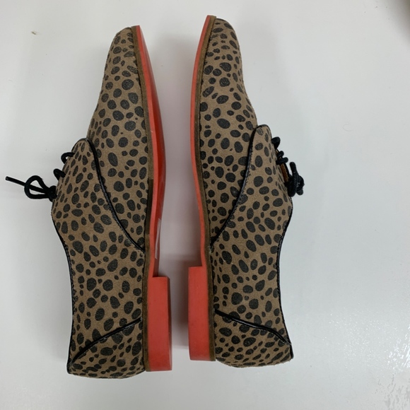 DV Leopard Suede Lace Up Loafers Red Bottoms - Picture 6 of 8